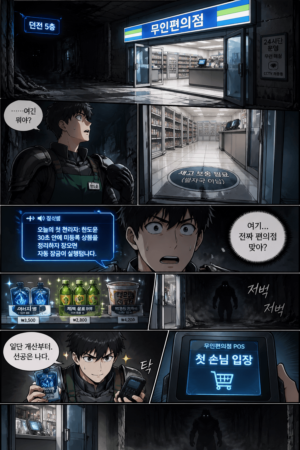 당황 → 황당함 → 즉시 현실 적응 → 통쾌한 선공감